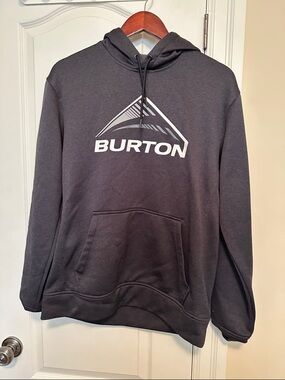 Burton Charcoal Gray Pullover Hoodie with White Logo